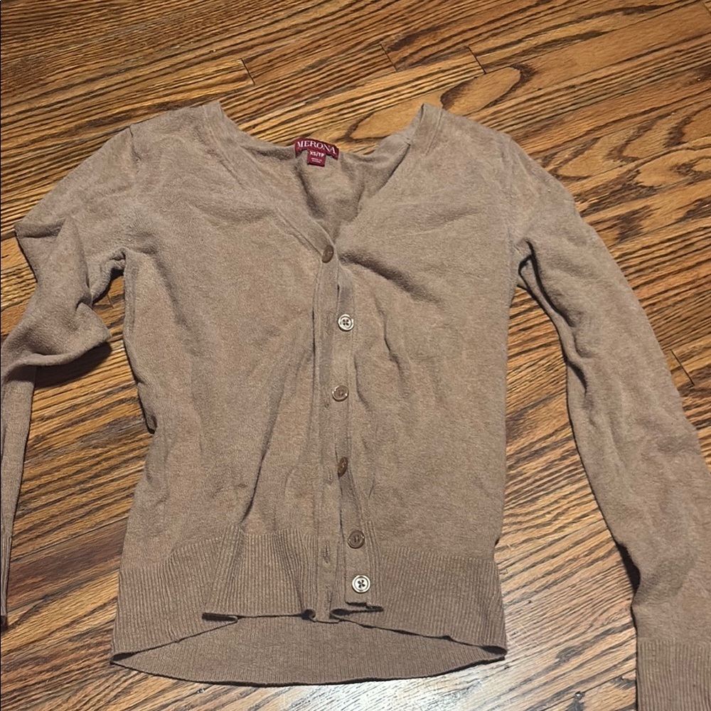 Merona Women's Brown Button-Up Cardigan
